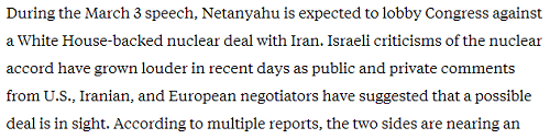 جان کری: نتانیاهو در مورد ایران اشتباه می کند!سوزان رایس: در طول سخنرانی سوم مارس، نتانیاهو با کنگره بر علیه مواضع کاخ سفید بر سر مذاکرات هسته ای ایران لابی خواهد کرد!