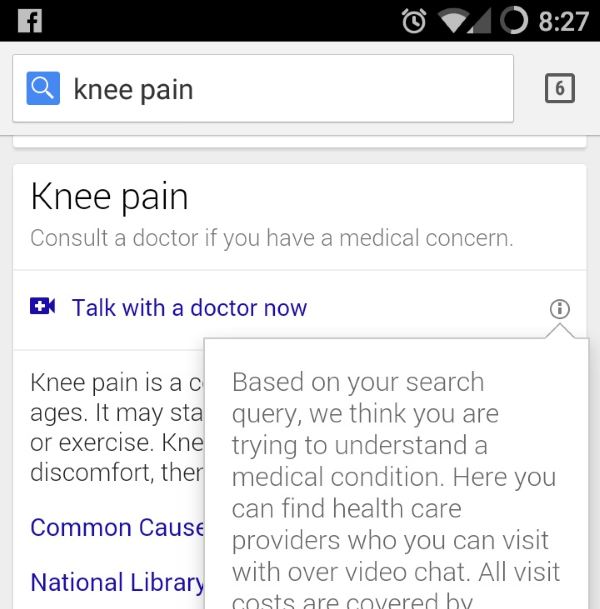 مشاوره ی پزشکی در بین نتایج جستجوی گوگل