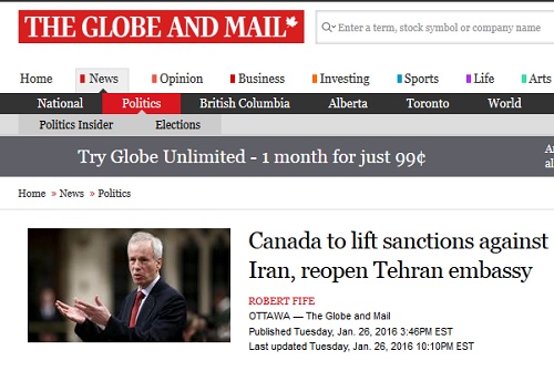 بازگشایی سفارت کانادا در ایران