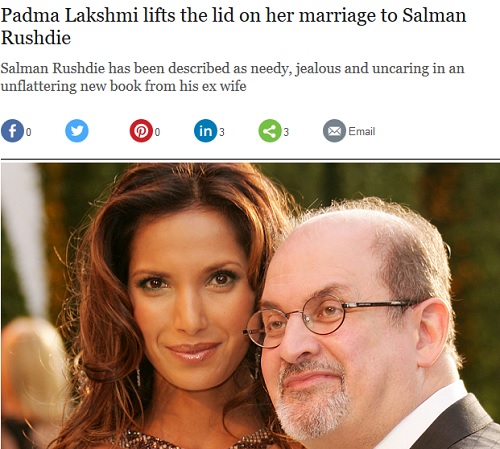 افشاء روابط زناشویی « سلمان رشدی » توسط همسر سابقش!