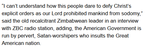 خواستگاری رسمی رئیس جمهور زیمباوه از باراک اوباما