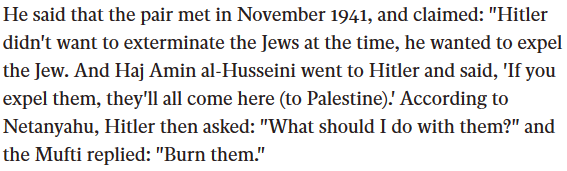 ماجراهای بیبی نتانیاهو، قسمت 368م/ هیتلر مقصر کشتار یهود نبوده، یک رهبر فلسطینی مجرم است
