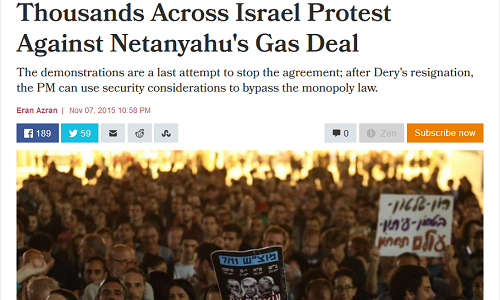 7000 اسرائیلی در تلاویو: نتانیاهو دزدی نکن/ سرقت گاز رو متوقف کن