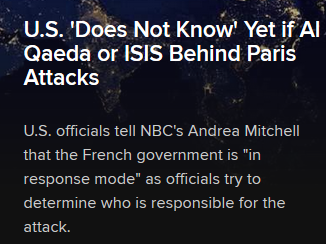 داعش هنوز مسئولیت حملات پاریس را نپذیرفته است!