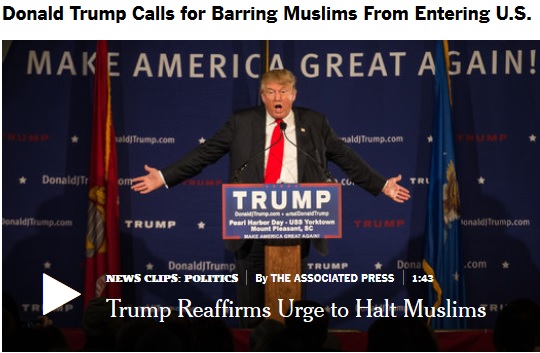 نامزد ریاست جمهوری جمهوری خواه: مسلمانان حق ورود به آمریکا را ندارند!
