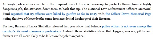 3 قتل در هر روز، رزومه کاری پلیس آمریکا در 2015