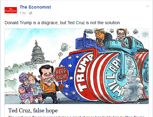 کاریکاتور « ترامپ خفت آور است اما کروز هم راه حلش نیست»