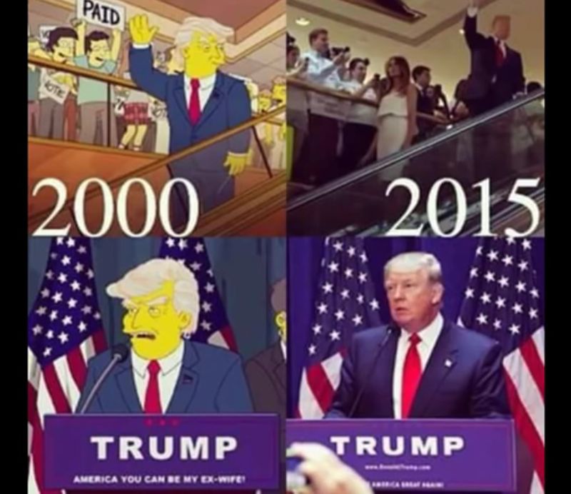 پیش بینی ریاست جمهوری « دونالد ترامپ » 16 سال پیش در مجموعه کارتونی « خانواده سیمپسون »!