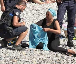 واکنش تند پلیس فرانسه به پوشش زن مسلمان