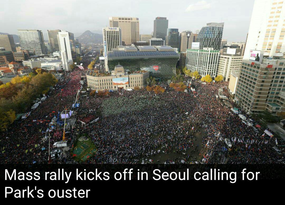 //تظاهرات امروز مردم سئول علیه رئیس جمهور + عکس