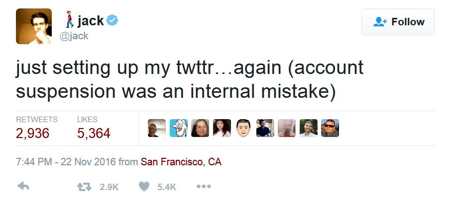 توئیتر اکانت موسس خود را فیلتر کرد
