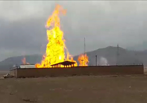 آتش سوزی در ایستگاه فشار گاز همدان/ فیلم
