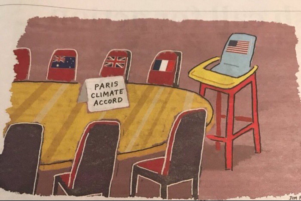خروج ترامپ از توافق آب و هوایی پاریس/کارتون