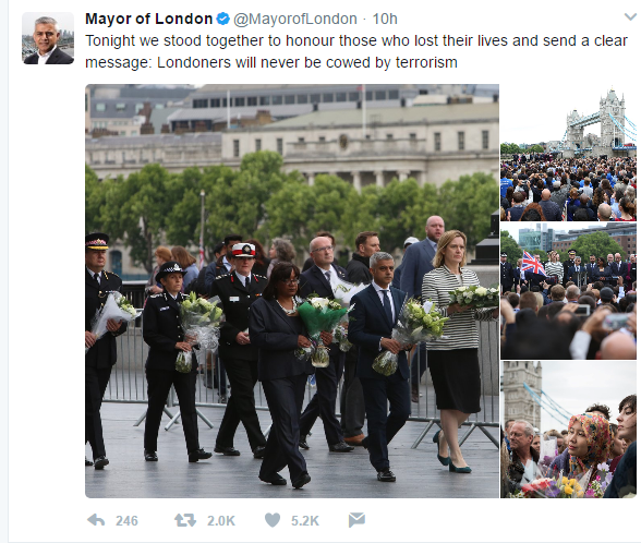 گرامیداشت قربانیان حادثه تروریستی در لندن
