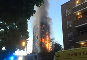 آتش سوزی هولناک در برج 27 طبقه مسلمان‌نشین در لندن/ فیلم