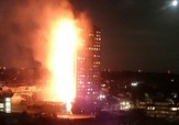 ناتوانی نیروهای امدادی از خاموش کردن آتش در برج لندن/ فیلم