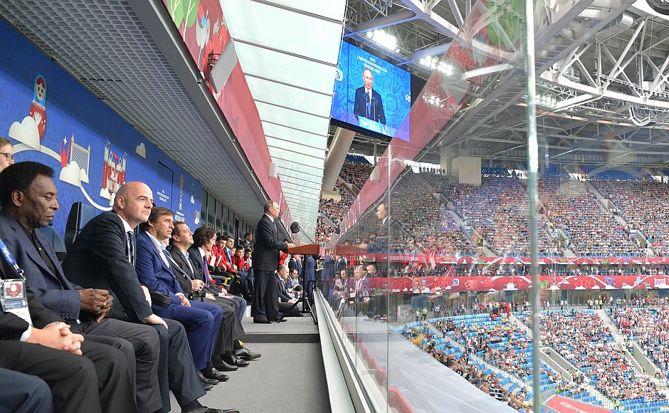 حضور ولادیمیر پوتین در مراسم افتتاحیه جام کنفدراسیون 2017
