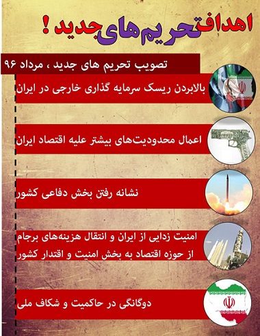 اهداف تحریم های جدید آمریکا علیه ایران / اینفوگرافیک
