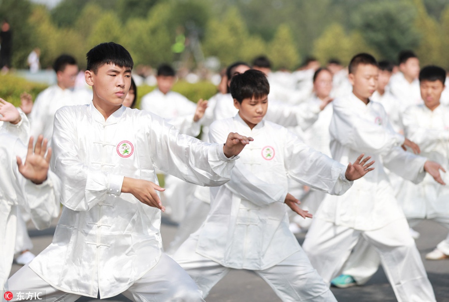 آموزش ورزش تای چی در چین/ تصاویر