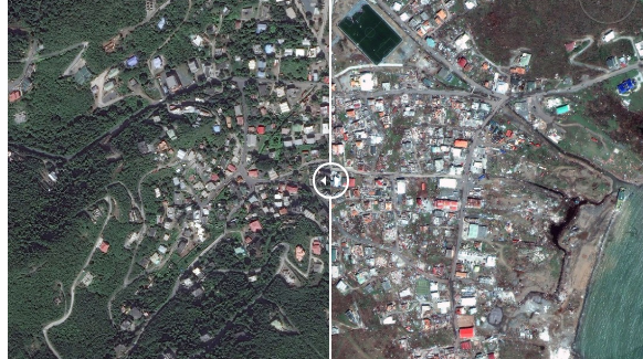 تصاویر ماهواره ای قبل و بعد طوفان ایرما