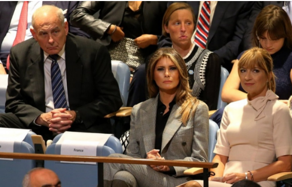 چهره دیدنی جان کلی هنگام سخنرانی ترامپ در سازمان ملل