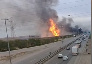 انفجار مرگبار لوله‌های انتقال گاز در اهواز + فیلم