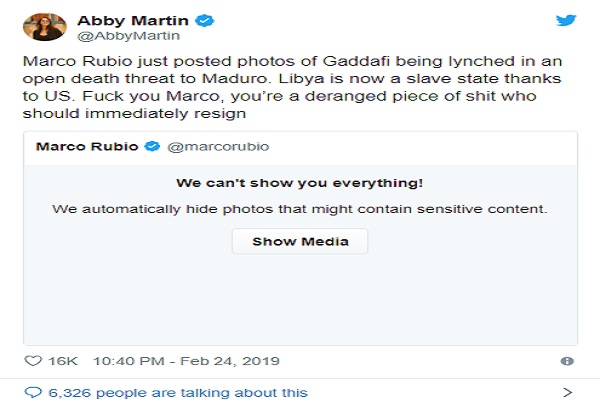 سناتور آمریکایی به منظور تهدید کشور خارجی تصویر قتل قذافی را توئیت کرد///////تولیدی