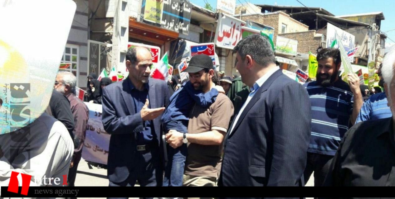 حضور آذری جهرمی در راهپیمایی روز قدس با تیشرت و کلاه! + تصویر