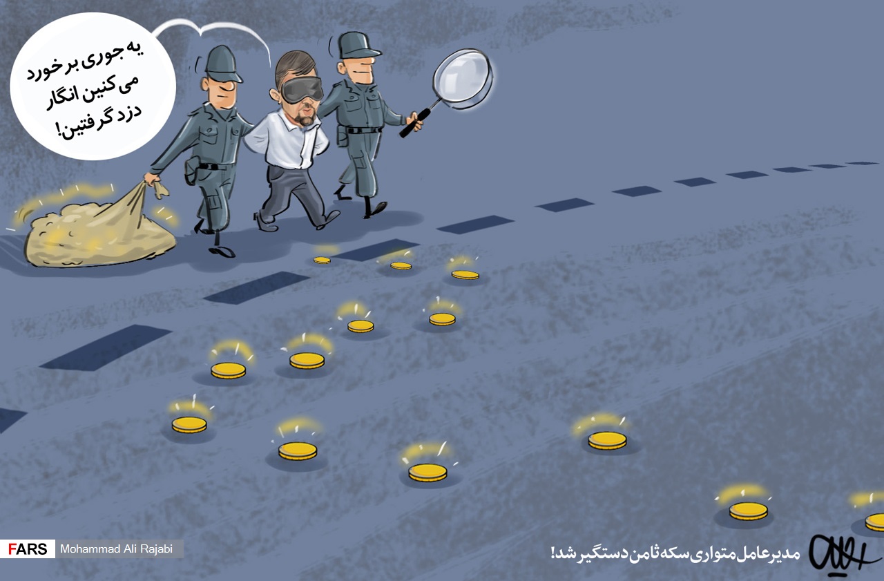 دستگیری دزد سکه‌های ثامن!/ کاریکاتور