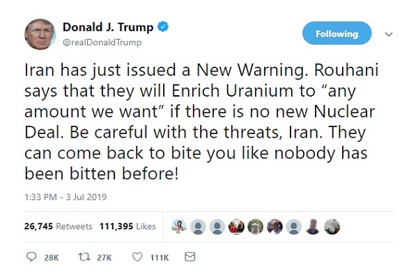 واکنش کاربران آمریکایی به توئیت ترامپ علیه ایران/ دلم یک رئیس جمهور باهوش می خواهد!