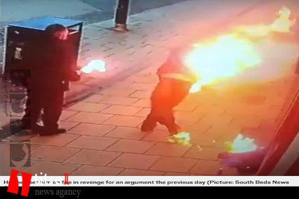 به آتش کشیدن مرد بی خانمان در انگلیس + تصاویر