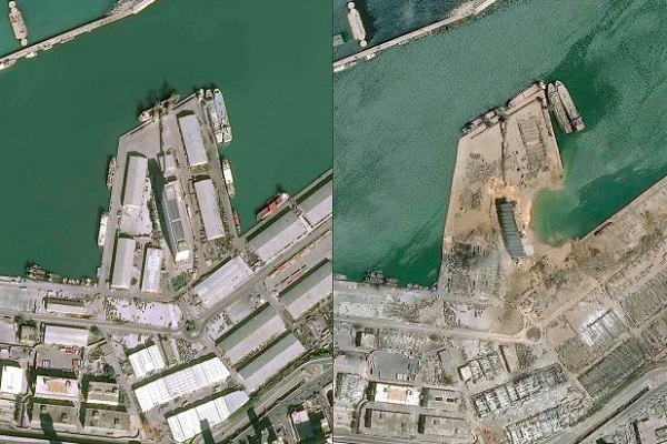 بیروت قبل و بعد از انفجار + تصاویر