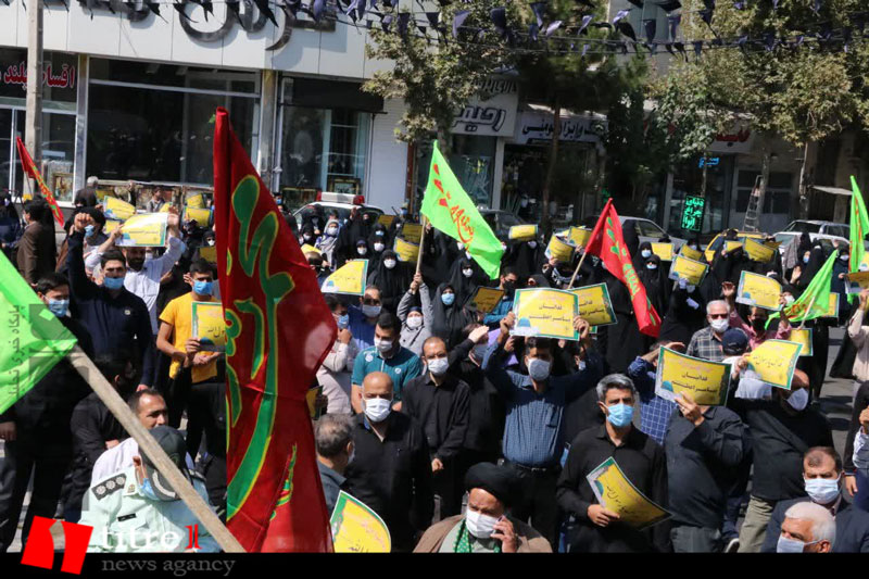 تجمع اعتراضی مردم کرج در واکنش به اقدام موهن شارلی ابدو/ البرزی ها سیاست های ضد اسلامی صهیونیست و استکبار را محکوم کردند + تصاویر