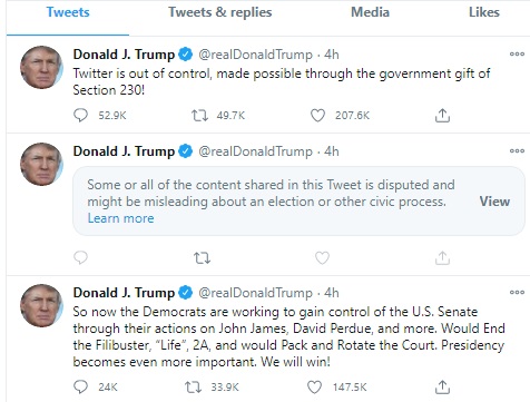 نابودی توئیت های ترامپ به دست توئیتر