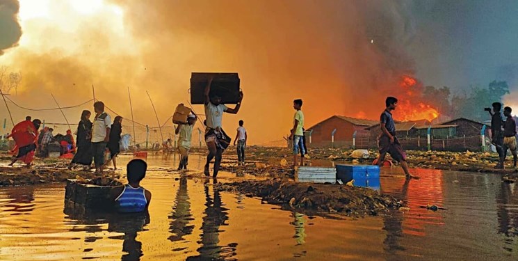 جان‌باختن چند مسلمان روهینگیایی و تخریب هزاران سرپناه در بنگلادش