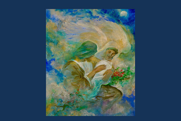 نقاشی حسن روح‌الامین با موضوع میلاد حضرت زهرا(س) رونمایی شد