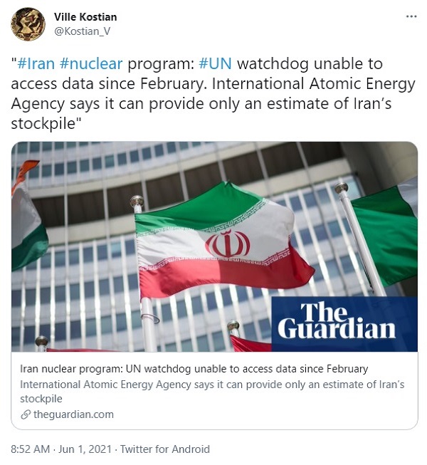 عدم دسترسی آژانس بین‌المللی انرژی اتمی به داده‌های هسته‌ای ایران