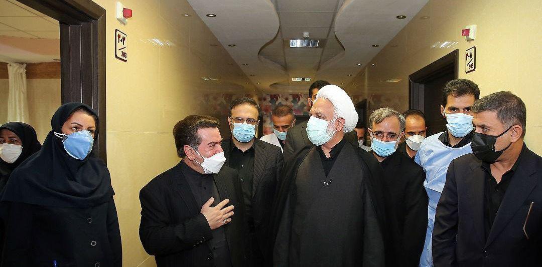 رییس دستگاه قضا از بیمارستان امام خمینی کرج بازدید کرد/ اژه ای پای درد دل کادر درمان نشست