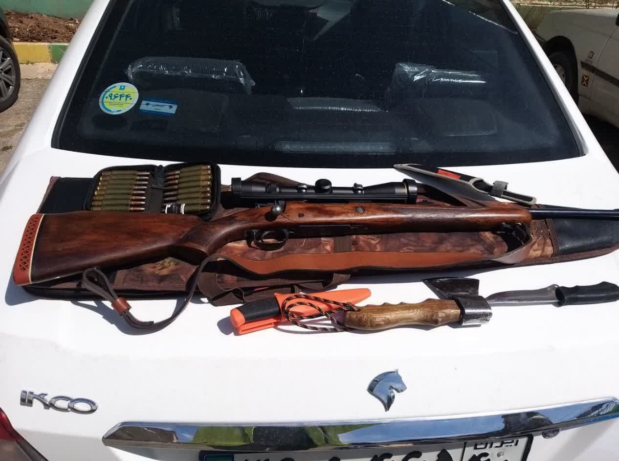 دستگیری شکارچیان غیر مجاز در طالقان/ کشف یک قبضه اسلحه شکاری
