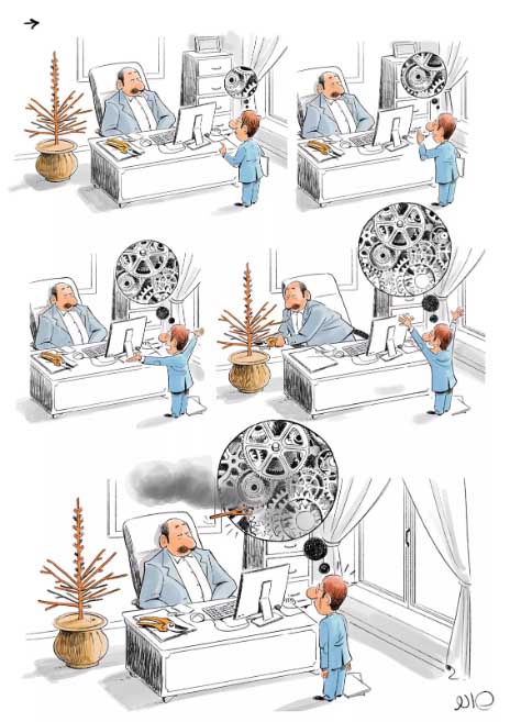 (کاریکاتور) چوب لای چرخ صنعت!