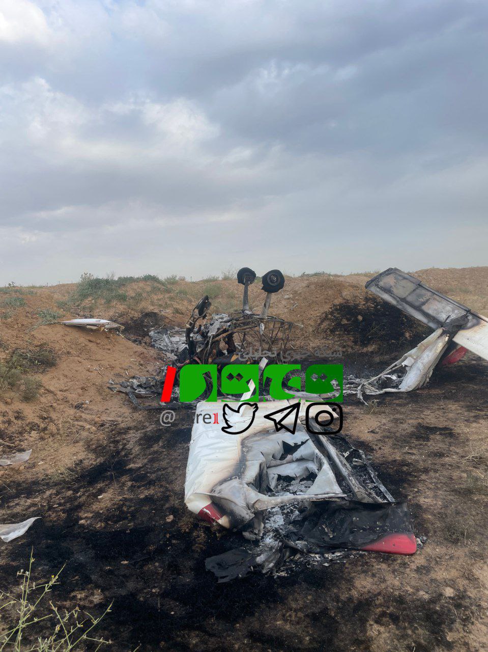تصاویر اختصاصی «تیتر یک» از سقوط هواپیمای آموزشی در کرج