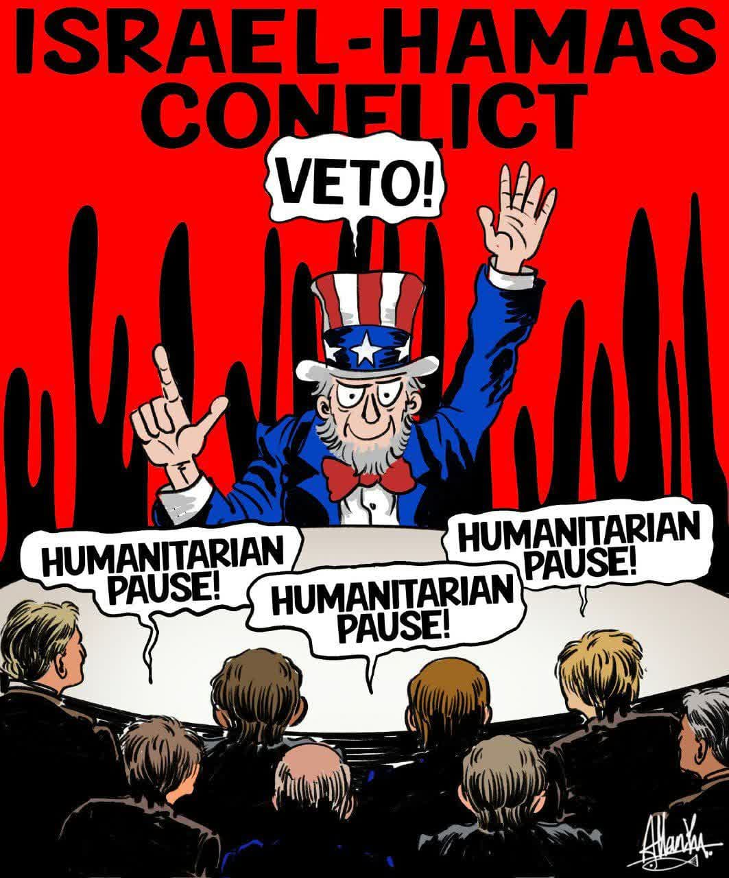 کاریکاتور/ وتوی قطعنامه فلسطین توسط آمریکا