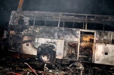 اسکانیا باز هم حادثه ساز شد،سه اتوبوس اسکانیا صبح امروز آتش گرفت!