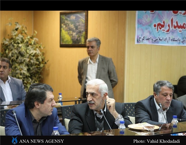 محسن هاشمی رفسنجانی و محمد دادکان در دانشگاه آزاد کرج/ عکس