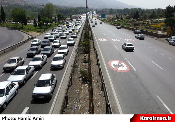 ترافیک نیمه سنگین در آزادراه کرج ـ قزوین + عکس