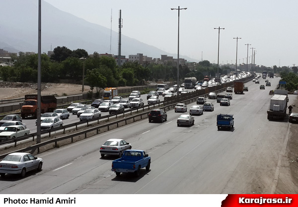 ترافیک نیمه سنگین در آزادراه کرج ـ قزوین + عکس