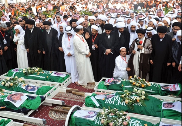 پیکر شهدای عزاداران حسینی در عربستان به خاک سپرده شدند + عکس