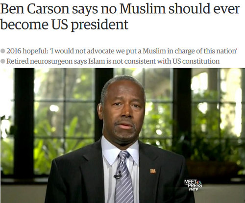 نامزد ریاست جمهوری آمریکا: رئیس جمهور آمریکا نباید مسلمان باشد
