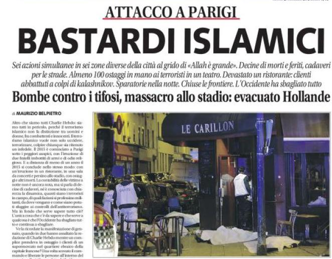 فحاشی روزنامه ایتالیایی به مسلمانان
