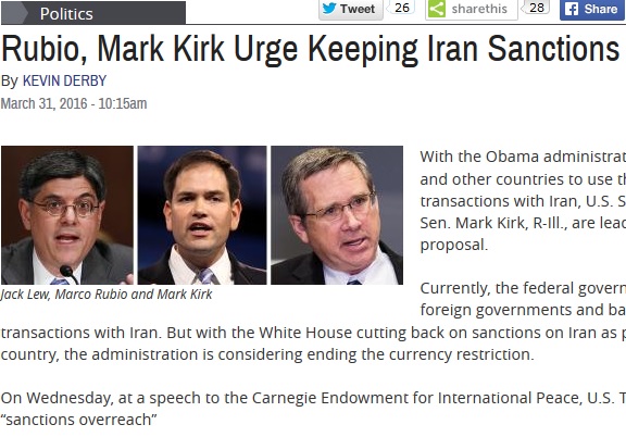 تلاش «مارک روبیو» و « مارک کرک» برای مسدود کردن معاملات ایران با دلار
